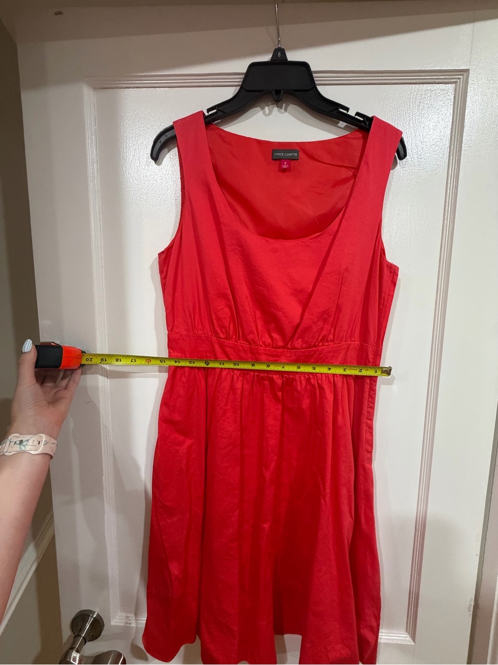 Vince Camuto Red Sleeveless Scoop-Neck Mini Dress - Picture 7 of 8